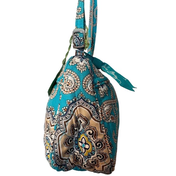 NWT Vera Bradley Frannie Totally Turq Crossbody Purse Bag Retired Print Quilted - Picture 7 of 9